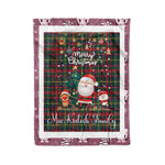 Personalized Gift Tartan Plaid Blanket Clan MacKintosh With Funny Santa Snowman Reindeer Merry Christmas Fleece Blanket, Home Living Room, Plaid Blanket, Tartan Blanket, Scottish Blanket, Buffalo fleece blanket, Christmas Blanket