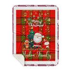 Personalized Gift Tartan Plaid Blanket Clan Maxton With Funny Santa Snowman Reindeer Merry Christmas Gift Sherpa Blanket, blue plaid sherpa blanket,blue tartan sherpa blanket,Buchan,buffalo plaid sherpa blanket,christmas sherpa blanket,Christmas Throw Blanket