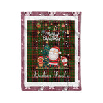 Personalized Gift Tartan Plaid Blanket Clan Buchan With Funny Santa Snowman Reindeer Merry Christmas Fleece Blanket, Home Living Room, Plaid Blanket, Tartan Blanket, Scottish Blanket, Buffalo fleece blanket, Christmas Blanket