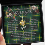 To My Beautiful Soulmate Sunflower Necklace In Your Eyes I Have Found My Home Clan MacArthur Modern Tartan Jewelry For Girlfriend