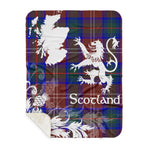 Sherpa Blanket - Tartan Blanket Thistle and Lion Scottish Clan Chisholm Hunting Modern Plaid Blanket, plaid sherpa blanket queen,purple sherpa blanket,queen sherpa blanket,queen size sherpa blanket,red sherpa blanket,scottish tartan blankets,sherpa blanket,sherpa christmas blanket