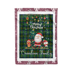 Personalized Gift Tartan Plaid Blanket Clan Cranstoun With Funny Santa Snowman Reindeer Merry Christmas Fleece Blanket, Home Living Room, Plaid Blanket, Tartan Blanket, Scottish Blanket, Buffalo fleece blanket, Christmas Blanket