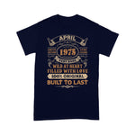Scotstee Shop - 46th Birthday Gifts 46 Years Old Retro Born In April 1975 Birthday Shirt