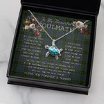 Sea Turtle Necklace To My Beautiful Soulmate Necklace In Your Eyes I Have Found My Home Clan MacInnes Tartan Blue Turtle Necklace
