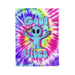 Scotstee Shop - Scotstee Shop Blanket Good Vibes Alien Neon Rainbow Tie Dye Watercolor Hippie Fleece Blanket