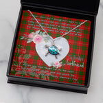 Sea Turtle Necklace Gift for My Beautiful Girlfriend Valentines Necklace Clan MacKinnon Modern Tartan Blue Turtle Necklace