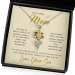 To My Loving Mom Necklace You Are Important To Me Gift For Her Mother's Day Love Sunflower Pendant Necklace
