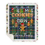Personalized Gift Tartan Plaid Blanket Clan Cochrane Ancient With Christmas Cookie Baking Crew Christmas Gift Sherpa Blanket, tartan sherpa blanket,buffalo plaid sherpa blanket,christmas sherpa blanket,Christmas Throw Blanket,green plaid sherpa blanket,green sherpa blanket