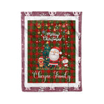 Personalized Gift Tartan Plaid Blanket Clan Cheyne With Funny Santa Snowman Reindeer Merry Christmas Fleece Blanket, Home Living Room, Plaid Blanket, Tartan Blanket, Scottish Blanket, Buffalo fleece blanket, Christmas Blanket
