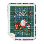 Personalized Gift Tartan Plaid Blanket Clan MacNeill Of Colonsay With Funny Santa Snowman Reindeer Merry Christmas Gift Sherpa Blanket, blue plaid sherpa blanket,blue tartan sherpa blanket,Buchan,buffalo plaid sherpa blanket,christmas sherpa blanket,Christmas Throw Blanket