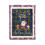 Personalized Gift Tartan Plaid Blanket Clan MacLaren With Funny Santa Snowman Reindeer Merry Christmas Fleece Blanket, Home Living Room, Plaid Blanket, Tartan Blanket, Scottish Blanket, Buffalo fleece blanket, Christmas Blanket