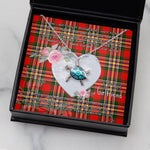 Sea Turtle Necklace Gift for My Beautiful Girlfriend Valentines Necklace Clan MacGill Tartan Blue Turtle Necklace