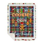 Personalized Gift Tartan Plaid Blanket Clan Glass With Christmas Cookie Baking Crew Christmas Gift Sherpa Blanket, tartan sherpa blanket,buffalo plaid sherpa blanket,christmas sherpa blanket,Christmas Throw Blanket,green plaid sherpa blanket,green sherpa blanket
