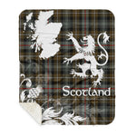 Sherpa Blanket - Tartan Blanket Thistle and Lion Scottish Clan MacKenzie Weathered Plaid Blanket, plaid sherpa blanket queen,purple sherpa blanket,queen sherpa blanket,queen size sherpa blanket,red sherpa blanket,scottish tartan blankets,sherpa blanket,sherpa christmas blanket