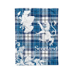 Scotstee Shop Tartan Plaid Fleece Blankets Thistle and Lion Scottish Clan Strathclyde District Plaid Blanket