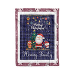 Personalized Gift Tartan Plaid Blanket Clan Fleming With Funny Santa Snowman Reindeer Merry Christmas Fleece Blanket, Home Living Room, Plaid Blanket, Tartan Blanket, Scottish Blanket, Buffalo fleece blanket, Christmas Blanket