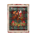 Personalized Gift Plaid Tartan Blanket Clan MacDiarmid With Moose Lover Xmas Gift Santa Riding Christmas Fleece Blanket