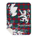 Scotstee Shop - Tartan Blanket Thistle and Lion Scottish Clan Jardine Dress Plaid Blanket - Sherpa Blanket