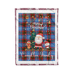 Personalized Gift Tartan Plaid Blanket Clan Congilton With Funny Santa Snowman Reindeer Merry Christmas Fleece Blanket, Home Living Room, Plaid Blanket, Tartan Blanket, Scottish Blanket, Buffalo fleece blanket, Christmas Blanket