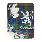 Sherpa Blanket - Tartan Blanket Thistle and Lion Scottish Clan Nicolson Hunting Ancient Plaid Blanket, plaid sherpa blanket queen,purple sherpa blanket,queen sherpa blanket,queen size sherpa blanket,red sherpa blanket,scottish tartan blankets,sherpa blanket,sherpa christmas blanket