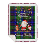 Personalized Gift Tartan Plaid Blanket Clan Newman With Funny Santa Snowman Reindeer Merry Christmas Gift Sherpa Blanket, blue plaid sherpa blanket,blue tartan sherpa blanket,Buchan,buffalo plaid sherpa blanket,christmas sherpa blanket,Christmas Throw Blanket