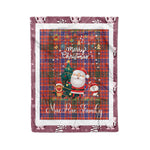 Personalized Gift Tartan Plaid Blanket Clan MacRae Ancient With Funny Santa Snowman Reindeer Merry Christmas Fleece Blanket, Home Living Room, Plaid Blanket, Tartan Blanket, Scottish Blanket, Buffalo fleece blanket, Christmas Blanket