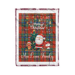 Personalized Gift Tartan Plaid Blanket Clan MacLean Of Duart With Funny Santa Snowman Reindeer Merry Christmas Fleece Blanket, Home Living Room, Plaid Blanket, Tartan Blanket, Scottish Blanket, Buffalo fleece blanket, Christmas Blanket