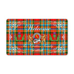 Doormat - Welcome Mat Scottish Clan Badge Chattan Modern Tartan Door Mat, Plaid Doormat With Thistle and Two Lion Scottish