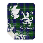 Sherpa Blanket - Tartan Blanket Thistle and Lion Scottish Clan Oliphant Plaid Blanket, plaid sherpa blanket queen,purple sherpa blanket,queen sherpa blanket,queen size sherpa blanket,red sherpa blanket,scottish tartan blankets,sherpa blanket,sherpa christmas blanket