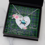 Sea Turtle Necklace Gift for My Beautiful Girlfriend Valentines Necklace Clan Stewart Hunting Modern Tartan Blue Turtle Necklace