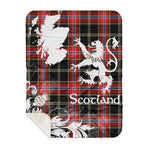 Sherpa Blanket - Tartan Blanket Thistle and Lion Scottish Clan Norwegian Plaid Blanket, plaid sherpa blanket queen,purple sherpa blanket,queen sherpa blanket,queen size sherpa blanket,red sherpa blanket,scottish tartan blankets,sherpa blanket,sherpa christmas blanket