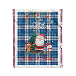Personalized Gift Tartan Plaid Blanket Clan Muirhead Blue With Funny Santa Snowman Reindeer Merry Christmas Fleece Blanket, Home Living Room, Plaid Blanket, Tartan Blanket, Scottish Blanket, Buffalo fleece blanket, Christmas Blanket