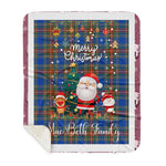 Personalized Gift Tartan Plaid Blanket Clan MacBeth Ancient With Funny Santa Snowman Reindeer Merry Christmas Gift Sherpa Blanket, blue plaid sherpa blanket,blue tartan sherpa blanket,Buchan,buffalo plaid sherpa blanket,christmas sherpa blanket,Christmas Throw Blanket