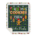 Personalized Gift Tartan Plaid Blanket Clan Gordon Modern With Christmas Cookie Baking Crew Christmas Gift Sherpa Blanket, tartan sherpa blanket,buffalo plaid sherpa blanket,christmas sherpa blanket,Christmas Throw Blanket,green plaid sherpa blanket,green sherpa blanket