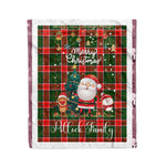 Personalized Gift Tartan Plaid Blanket Clan Pollock With Funny Santa Snowman Reindeer Merry Christmas Fleece Blanket, Home Living Room, Plaid Blanket, Tartan Blanket, Scottish Blanket, Buffalo fleece blanket, Christmas Blanket