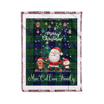 Personalized Gift Tartan Plaid Blanket Clan MacCallum With Funny Santa Snowman Reindeer Merry Christmas Fleece Blanket, Home Living Room, Plaid Blanket, Tartan Blanket, Scottish Blanket, Buffalo fleece blanket, Christmas Blanket