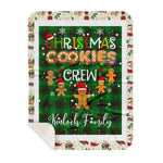 Personalized Gift Tartan Plaid Blanket Clan Kinloch With Christmas Cookie Baking Crew Christmas Gift Sherpa Blanket, tartan sherpa blanket,buffalo plaid sherpa blanket,christmas sherpa blanket,Christmas Throw Blanket,green plaid sherpa blanket,green sherpa blanket