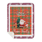Personalized Gift Tartan Plaid Blanket Clan Munro Ancient With Funny Santa Snowman Reindeer Merry Christmas Gift Sherpa Blanket, blue plaid sherpa blanket,blue tartan sherpa blanket,Buchan,buffalo plaid sherpa blanket,christmas sherpa blanket,Christmas Throw Blanket