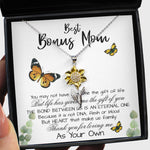 Sunflower Pendant Necklace - Stepmom Necklace, To My Bonus Mom Gift Neckalce, Thank For You Loving Me As Your Own