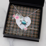 Sea Turtle Necklace Gift for My Beautiful Girlfriend Valentines Necklace Clan Sutherland Weathered Tartan Blue Turtle Necklace