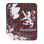 Sherpa Blanket - Tartan Blanket Thistle and Lion Scottish Clan Fraser of Lovat Plaid Blanket, plaid sherpa blanket queen,purple sherpa blanket,queen sherpa blanket,queen size sherpa blanket,red sherpa blanket,scottish tartan blankets,sherpa blanket,sherpa christmas blanket