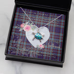 Sea Turtle Necklace Gift for My Beautiful Girlfriend Valentines Necklace Clan RCAF Tartan Blue Turtle Necklace