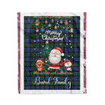 Personalized Gift Tartan Plaid Blanket Clan Baird Modern With Funny Santa Snowman Reindeer Merry Christmas Fleece Blanket, Home Living Room, Plaid Blanket, Tartan Blanket, Scottish Blanket, Buffalo fleece blanket, Christmas Blanket