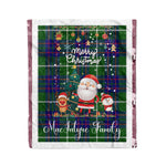 Personalized Gift Tartan Plaid Blanket Clan MacIntyre Hunting Modern With Funny Santa Snowman Reindeer Merry Christmas Fleece Blanket, Home Living Room, Plaid Blanket, Tartan Blanket, Scottish Blanket, Buffalo fleece blanket, Christmas Blanket
