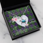 Sea Turtle Necklace Gift for My Beautiful Girlfriend Valentines Necklace Clan Forsyth Tartan Blue Turtle Necklace
