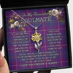 To My Beautiful Soulmate Sunflower Necklace In Your Eyes I Have Found My Home Clan Pride Of Scotland Tartan Jewelry For Girlfriend