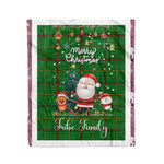 Personalized Gift Tartan Plaid Blanket Clan Tribe of Mar With Funny Santa Snowman Reindeer Merry Christmas Fleece Blanket, Home Living Room, Plaid Blanket, Tartan Blanket, Scottish Blanket, Buffalo fleece blanket, Christmas Blanket