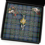 To My Beautiful Soulmate Sunflower Necklace In Your Eyes I Have Found My Home Clan Cameron of Erracht Ancient Tartan Jewelry For Girlfriend, Tartan Sunflower Pendant Necklace, Scottish Tartan Jewelry, valentine necklace, necklace girlfriend, necklace for wife, cute necklaces for girlfriend, jewelry for girlfriend, to my soulmate necklace, to my future wife necklace