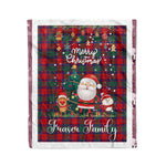 Personalized Gift Tartan Plaid Blanket Clan Fraser of Altyre With Funny Santa Snowman Reindeer Merry Christmas Fleece Blanket, Christmas Blanket, Plaid Blanket, Tartan Blanket,Scottish Blanket