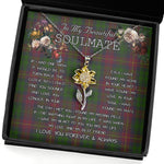 To My Beautiful Soulmate Sunflower Necklace In Your Eyes I Have Found My Home Clan Cairns Hunting Tartan Jewelry For Girlfriend, Tartan Sunflower Pendant Necklace, Scottish Tartan Jewelry, valentine necklace, necklace girlfriend, necklace for wife, cute necklaces for girlfriend, jewelry for girlfriend, to my soulmate necklace, to my future wife necklace